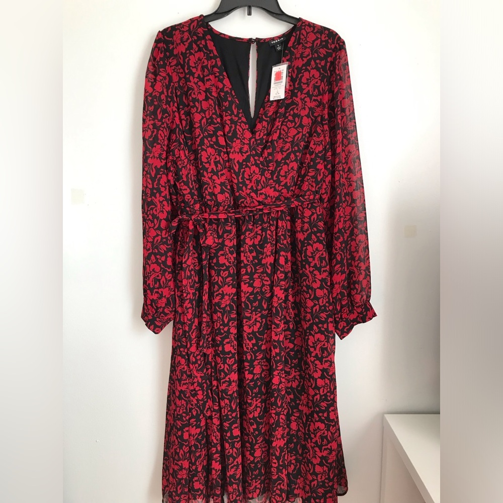 Torrid red&black sheer dress Size 1